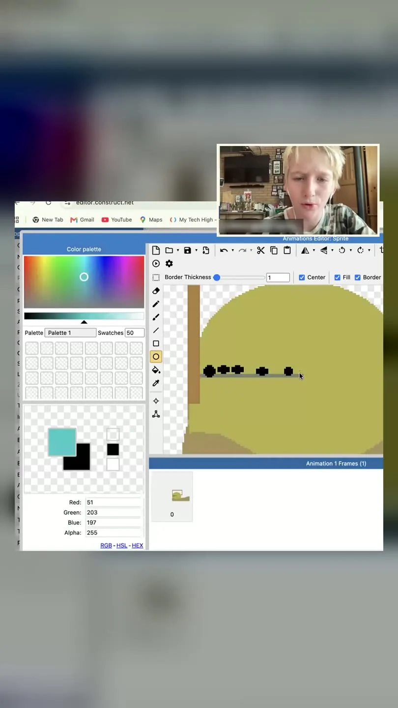 A Tech Tails student building a game during a live 1-on-1 session